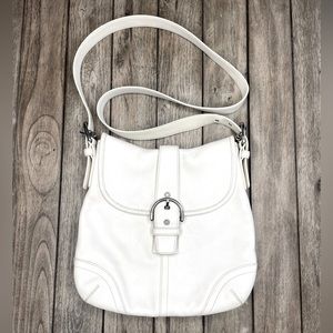 Off White Coach Leather Crossbody Bag